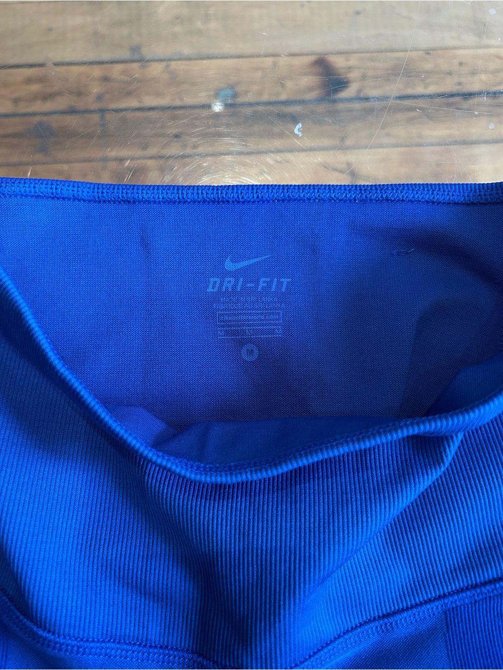 Nike Dri-FIT Seamless Ribbed Leggings Medium Royal Blue High Waisted